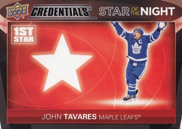 insert karta JOHN TAVARES 21-22 Credentials 1st Star of the Night číslo 1S-7